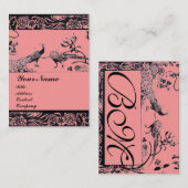 Carte De Visite MARIAGES INSÉPARABLES MONOGRAM, noir et blanc rose (Devant / Derrière)