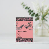 Carte De Visite MARIAGES INSÉPARABLES MONOGRAM, noir et blanc rose (Debout devant)