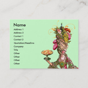Carte de visite Marie Antoinette Cake & Peacock