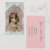 Carte De Visite Marie Antoinette dans un cadre rose (Devant / Derrière)
