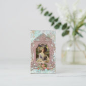 Carte De Visite Marie Antoinette dans un cadre rose (Debout devant)