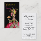 Carte De Visite Marie Antoinette paon et gâteau (Devant / Derrière)