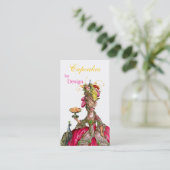 Carte De Visite Marie Antoinette paon et gâteau (Debout devant)