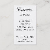 Carte De Visite Marie Antoinette paon et gâteau (Dos)