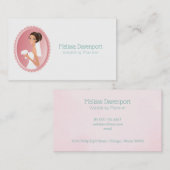 Carte De Visite Mariée en robe Mariage blanche tenant un bouquet (Devant / Derrière)