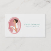 Carte De Visite Mariée en robe Mariage blanche tenant un bouquet (Devant)