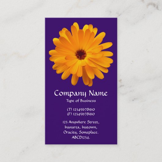 Carte De Visite Marigold orange - Violet profond (Devant)