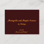 Carte De Visite Marigolds et Maple Feuilles ATC (Dos)