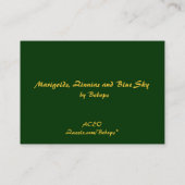 Carte De Visite Marigolds, Zinnias et Blue Sky ATC (Dos)