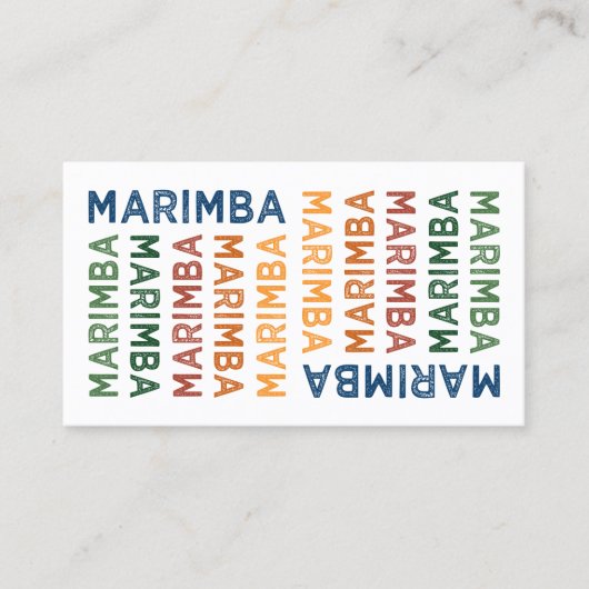 Carte De Visite Marimba coloré (Devant)