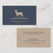 Carte De Visite Marine à double corne Cerf (Devant / Derrière)