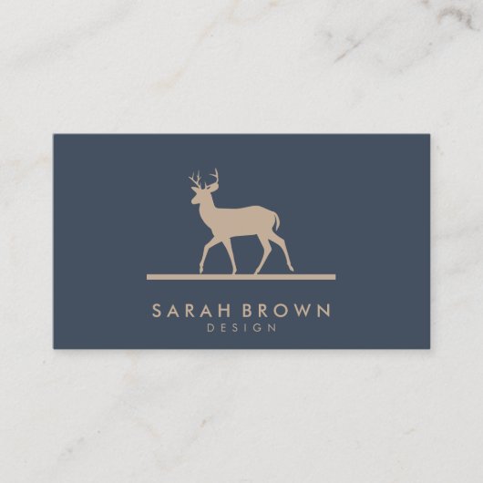 Carte De Visite Marine à double corne Cerf (Devant)