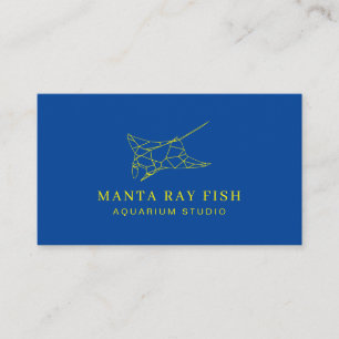 Carte De Visite Marine Aquarium jaune Poisson Manta Ray