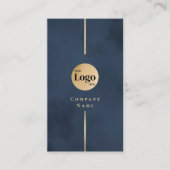 Carte De Visite Marine Artistique de luxe moderne bleu et or (Devant)