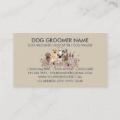 Carte De Visite Marine Beige Floral PetSitter chiens (Dos)