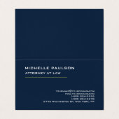 Carte De Visite Marine Bleu Élégant Plaque Professionnelle Moderne (Extérieur déplié)