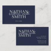 Carte De Visite Marine bleu moderne tendance élégant (Devant / Derrière)