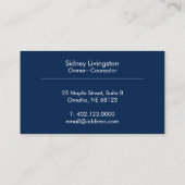 Carte De Visite Marine Bleu Professionnel Courbé & Simple Moderne (Dos)
