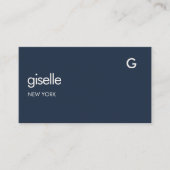 Carte De Visite Marine bleu QR Code Faux Gold Foil Monogramme (Devant)