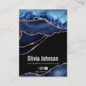 Carte De Visite Marine Blue Agate Bijoux Boucles d'oreilles Écran  (Dos)