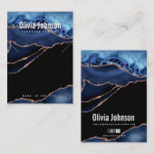 Carte De Visite Marine Blue Agate Bijoux Boucles d'oreilles Écran  (Devant / Derrière)