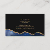 Carte De Visite Marine Blue Black Gold Parties scintillant Agate  (Dos)