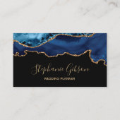 Carte De Visite Marine Blue Gold Agate (Devant)