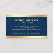 Carte De Visite Marine Blue Gold Justice Scale Avocat Procureur (Dos)
