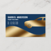 Carte De Visite Marine Blue Gold Luxe Location de voiture Chauffeu (Devant)
