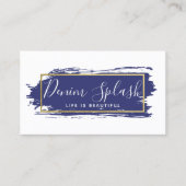 Carte De Visite Marine Blue & Gold Peinture Stroworking Social Net (Devant)