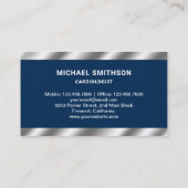 Carte De Visite Marine Blue Metallic Steel Stethoscope Doctor (Dos)