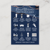 Carte De Visite Marine Blue Rose Gold Agate Brosses (Devant)