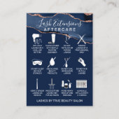 Carte De Visite Marine Blue Rose Gold Agate Lash Extension (Devant)