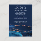 Carte De Visite Marine Blue Rose Gold Agate Lash Extension (Dos)