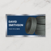 Carte De Visite Marine Blue Wheel Alignement de voiture Pneus Maga (Devant)