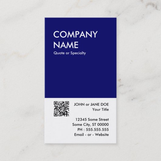 Carte De Visite marine bold concevoir votre propre code QR (Devant)