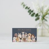 Carte De Visite Marine Brown Floral Groomer animal de compagnie Sp (Debout devant)