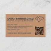 Carte De Visite Marine Brown Qr Code Logo Chien chat animal (Dos)