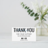 Carte De Visite Marine Calligraphie Merci Mini support Insertion (Debout devant)
