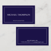 Carte De Visite Marine classique professionnelle Bleu et Blanc (Devant / Derrière)