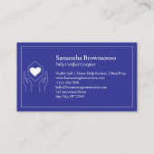 Carte De Visite Marine Coeur blanc main minimaliste (Dos)