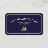 Carte De Visite Marine Corde Nautique Gold Sailboat (Devant)