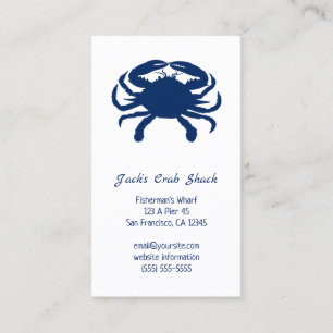 Carte De Visite Marine Crabe bleu Silhouette Restaurant de fruits 