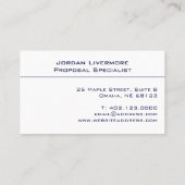 Carte De Visite Marine de base professionnelle, simple moderne (Dos)