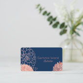 Carte De Visite Marine et Dahlias roses (Debout devant)