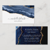 Carte De Visite Marine et Gold Agate (Devant / Derrière)