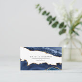 Carte De Visite Marine et Gold Agate (Debout devant)