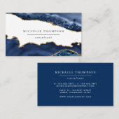 Carte De Visite Marine et Gold Agate (Devant / Derrière)