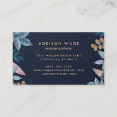 Carte De Visite Marine Gold Chic Botanical Feuille Moderne Foliing (Dos)