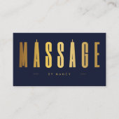 Carte De Visite Marine & Gold Massage Therapist QR Code Et Logo (Devant)